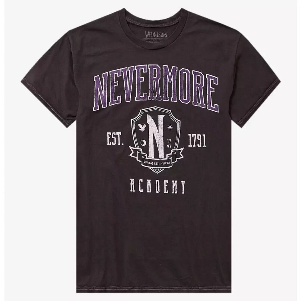 Wednesday  - Nevermore Academy Varsity T-Shirt - NEW